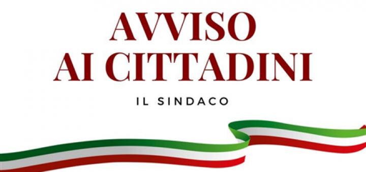 Avviso del Sindaco alla Cittadinanza